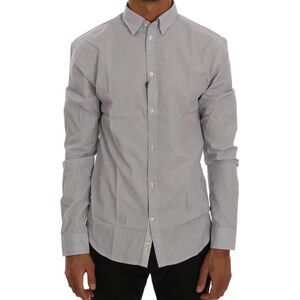 Frankie Morello Striped Slim Fit Shirt Men Blue Shirts